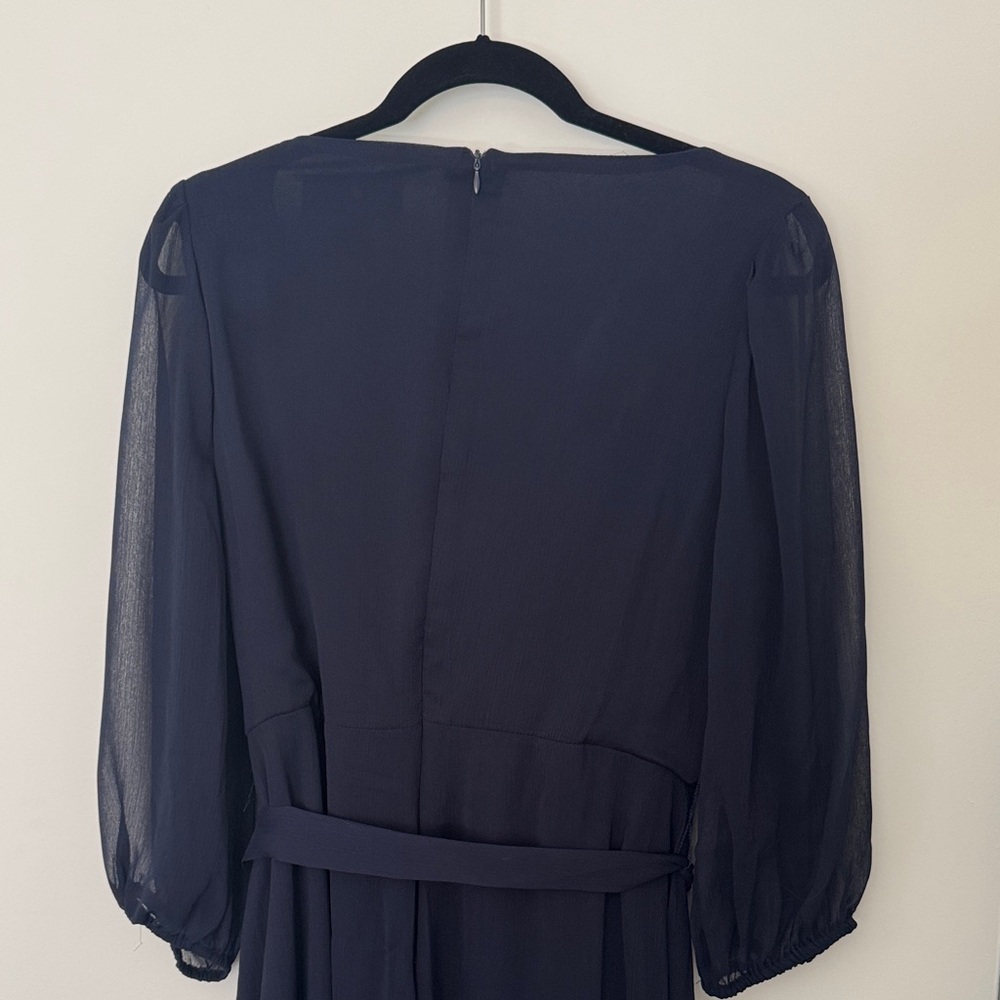 DKNY Navy-Black Long Sleeve Surplice Wrap Dress - Picture 3 of 5